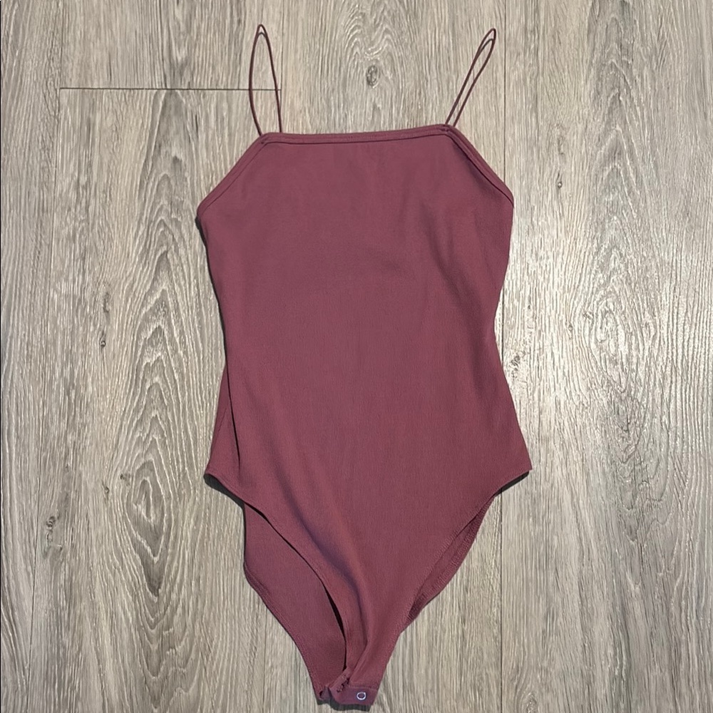 Burgundy Spaghetti Strap Bodysuit